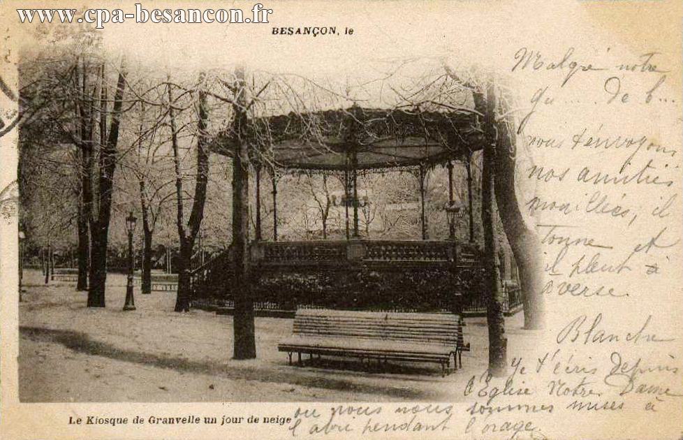 Le Kiosque de Granvelle un jour de neige